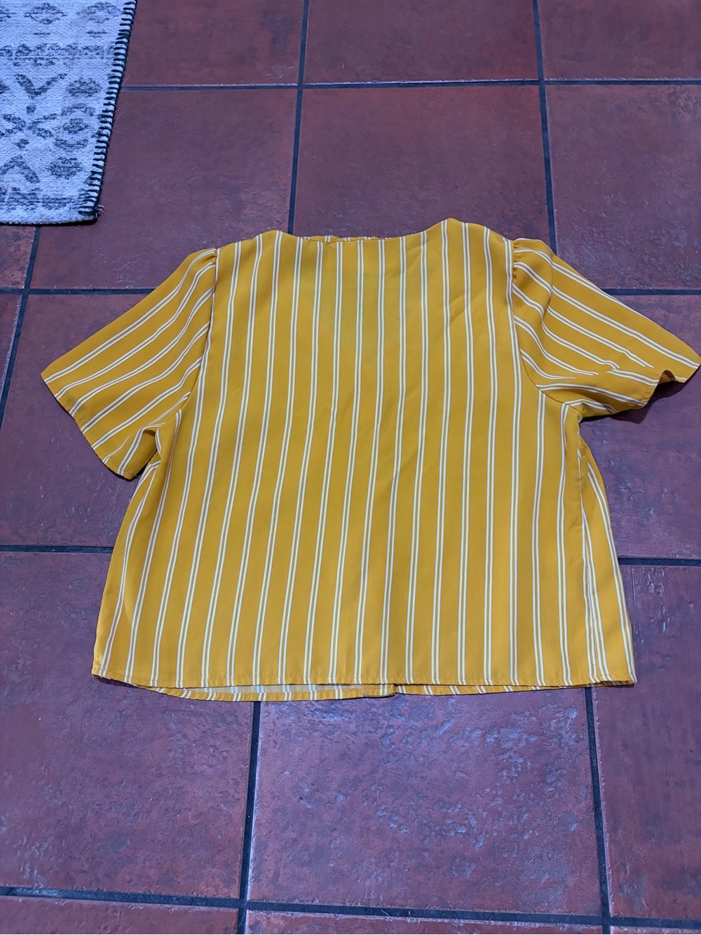 Yellow Striped Button-Front Top - Picture 4 of 4